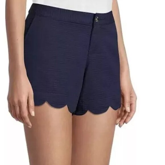 Lilly Pulitzer Buttercup model scalloped shorts true navy size 8 brand new tags - Picture 5 of 8